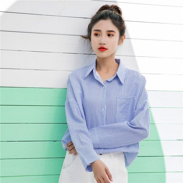 blouse good quality feminina women's clothes 2021 spring summer striped loose long-sleeved shirts female a6039 blouses &, White
blouse good quality feminina women's clothes 2021 spring summer striped loose long-sleeved shirts female a6039 blouses &, White