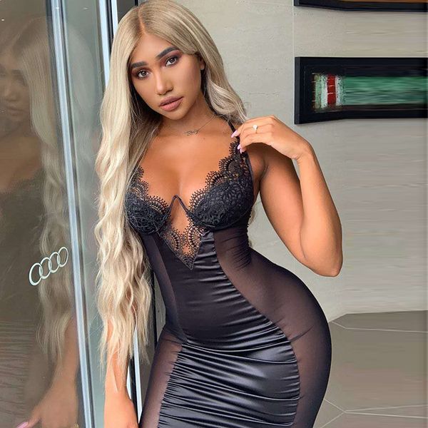 colysmo cut out summer dress women elegant knee-length party club lace dress satin stitching mesh perspective back dress, Black;gray
colysmo cut out summer dress women elegant knee-length party club lace dress satin stitching mesh perspective back dress, Black;gray