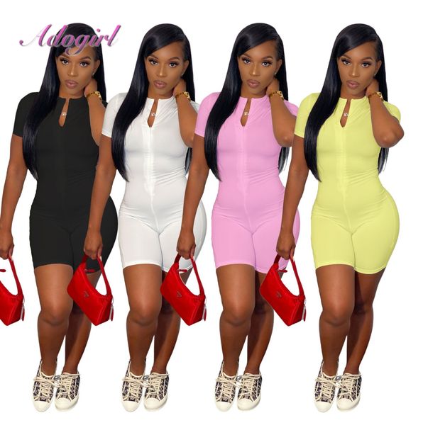 fitness summer activewear playsuit solid color short sleeve zipper up sporty jumpsuit women 2021outfit workout one piece rompers, White;black
fitness summer activewear playsuit solid color short sleeve zipper up sporty jumpsuit women 2021outfit workout one piece rompers, White;black