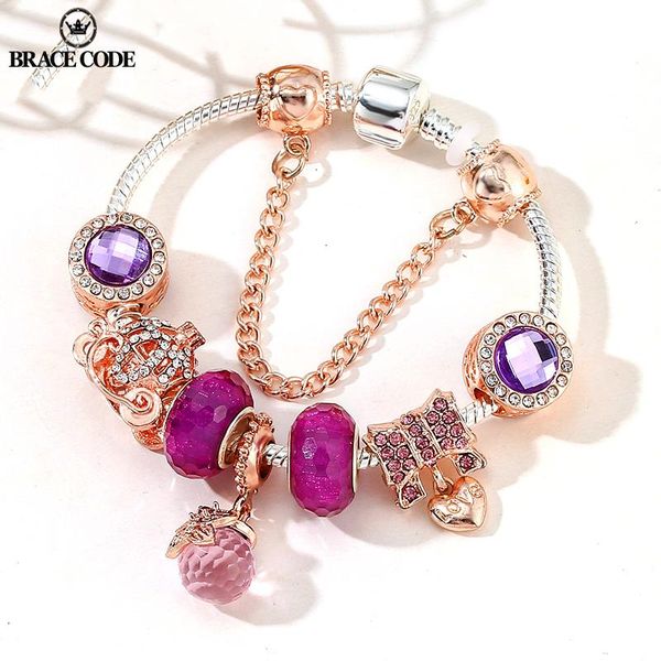 charm bracelets silver plate pan brand bracelet butterfly crystal pendant purple stone beaded lady princess crown car, Golden;silver
charm bracelets silver plate pan brand bracelet butterfly crystal pendant purple stone beaded lady princess crown car, Golden;silver