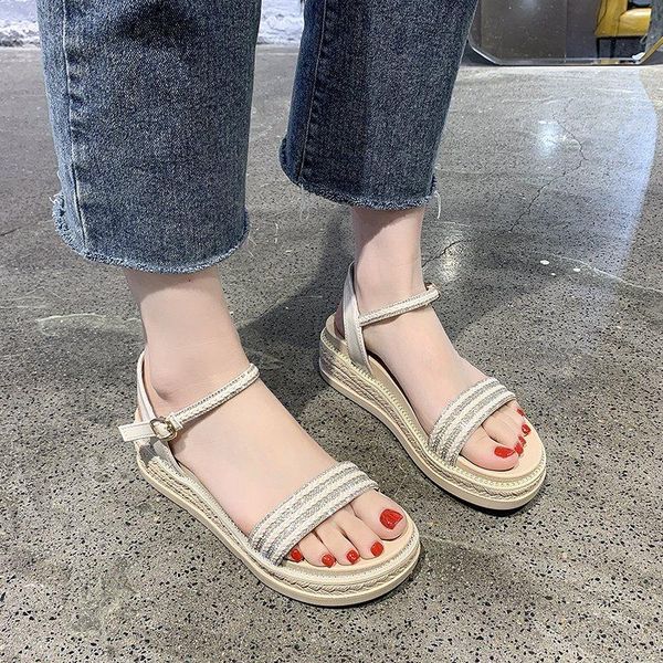 sandals platform wedge women crystal buckle shoes summer concise open toe thick sole beige black
sandals platform wedge women crystal buckle shoes summer concise open toe thick sole beige black