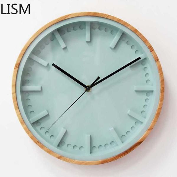 wall clocks nordic round silent living room bedroom simple modern children's wood grain clock pink green digital watch 
wall clocks nordic round silent living room bedroom simple modern children's wood grain clock pink green digital watch