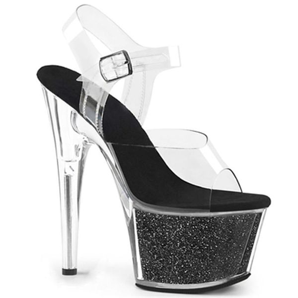 high-heel 15cm clear crystal sandals with waterproof platform, nightclub model dress shoes, Black
high-heel 15cm clear crystal sandals with waterproof platform, nightclub model dress shoes, Black