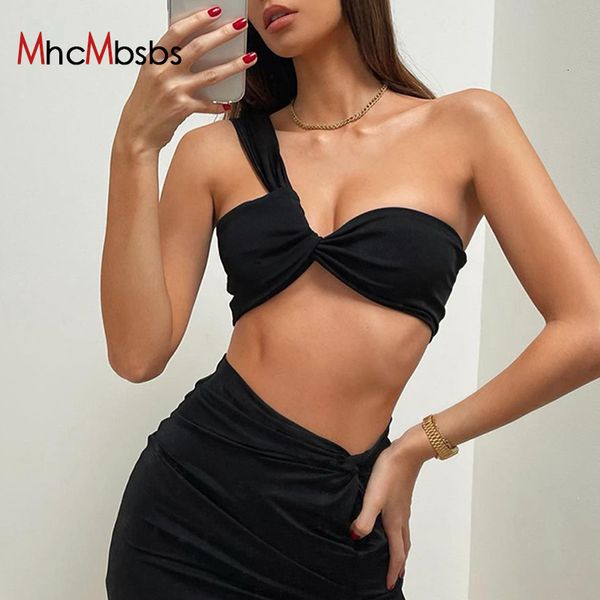 two piece dress 2 sets women outfits backless one shoulder halter bodycon camis casual high split maxi skirt evening party go, White
two piece dress 2 sets women outfits backless one shoulder halter bodycon camis casual high split maxi skirt evening party go, White