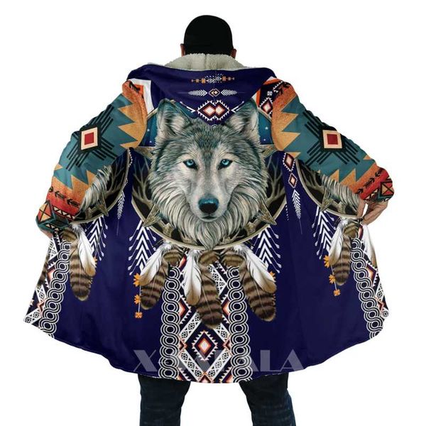 men's wool & blends native wolf animal feather all over 3d printed thick warm hooded cloak for men windproof fleece casual-30, Black
men's wool & blends native wolf animal feather all over 3d printed thick warm hooded cloak for men windproof fleece casual-30, Black