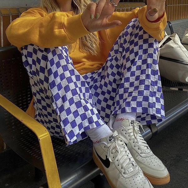 high waist wild casual women pant straight leg trendy checkerboard print full length lounge s l, Black;white
high waist wild casual women pant straight leg trendy checkerboard print full length lounge s l, Black;white