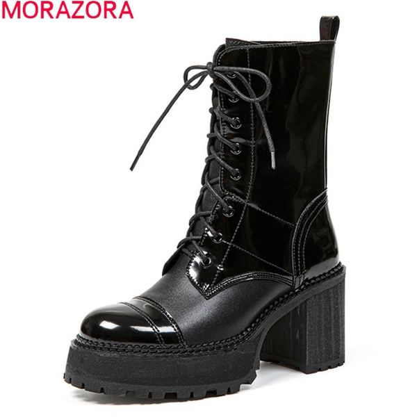 morazora genuine leather boots square heels round toe lace up ladies shoes autumn winter ankle boots for woman 210506, Black
morazora genuine leather boots square heels round toe lace up ladies shoes autumn winter ankle boots for woman 210506, Black