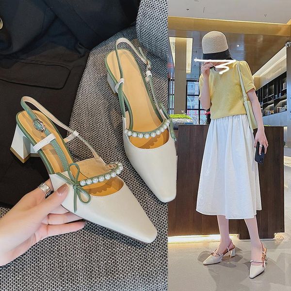 sandals whnb 2021 summer women mid heel female sweet pearl shoes woman buckles thick work lady, Black
sandals whnb 2021 summer women mid heel female sweet pearl shoes woman buckles thick work lady, Black