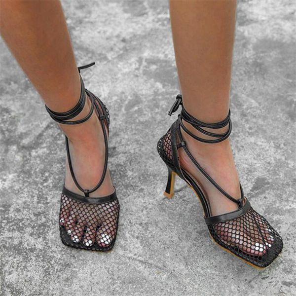 sandals nude black net mesh brand shoes high heel women square toe ankle strap summer lace up party woman
sandals nude black net mesh brand shoes high heel women square toe ankle strap summer lace up party woman