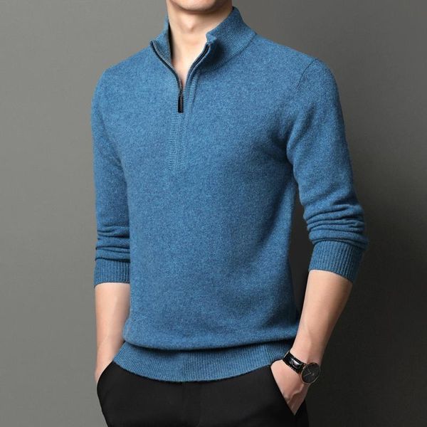 men's sweaters 100% wool zipper winter male thick cashmere jumper long sleeve casual pure knitwear pullovers up, White;black
men's sweaters 100% wool zipper winter male thick cashmere jumper long sleeve casual pure knitwear pullovers up, White;black