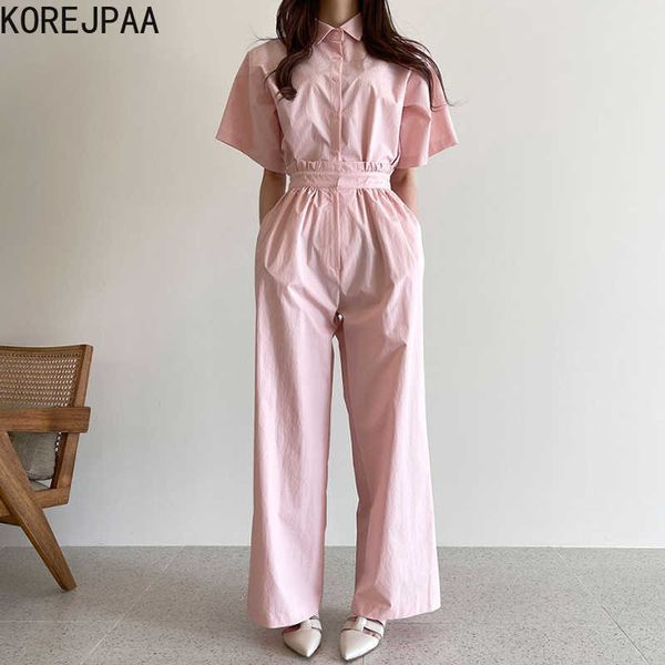 korejpaa women set summer korean chic ladies lapel single-breasted short-sleeved shirt high-waisted wide-leg casual trouser 210526, White
korejpaa women set summer korean chic ladies lapel single-breasted short-sleeved shirt high-waisted wide-leg casual trouser 210526, White