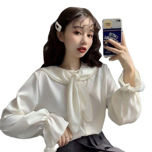 women's blouses & shirts harajuku kawaii beading for women korean fashion long sleeve oversized collar clothes 2021, White
women's blouses & shirts harajuku kawaii beading for women korean fashion long sleeve oversized collar clothes 2021, White