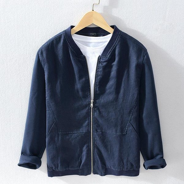 men's jackets spring autumn linen casual coats men zipper full sleeve stand collar spliced pockets solid color male outwear, Black;brown
men's jackets spring autumn linen casual coats men zipper full sleeve stand collar spliced pockets solid color male outwear, Black;brown