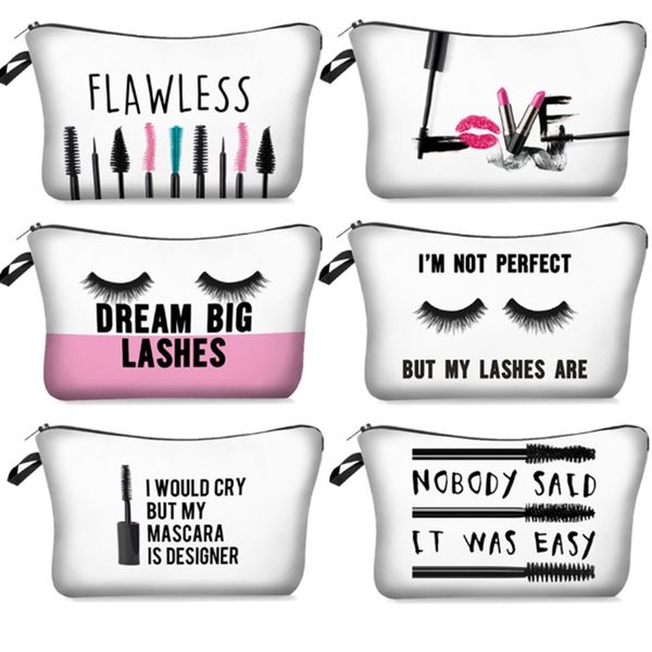 wholesale 3d print eyelash brush eyelash letter women cosmetic bag travel makeup zipper bags organizer make up case storage pouch
wholesale 3d print eyelash brush eyelash letter women cosmetic bag travel makeup zipper bags organizer make up case storage pouch