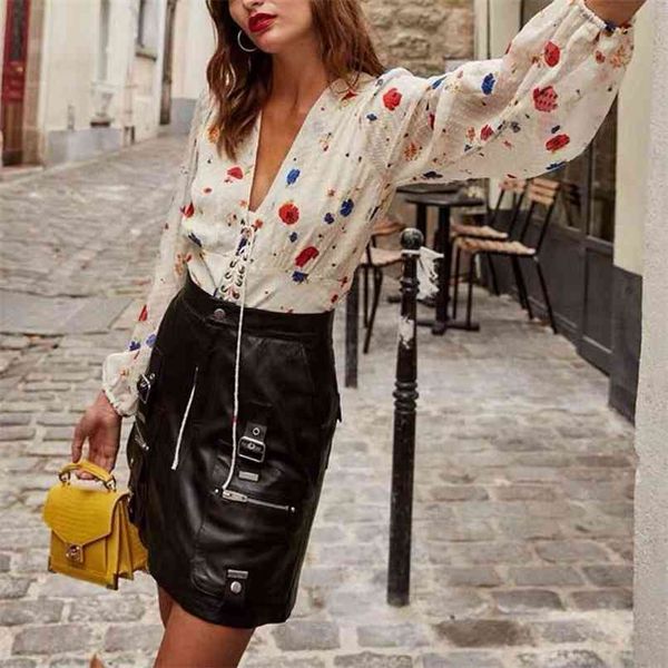 shirt female summer casual flower print v-neck long-sleeved shirt to wear rope design 210430, White
shirt female summer casual flower print v-neck long-sleeved shirt to wear rope design 210430, White