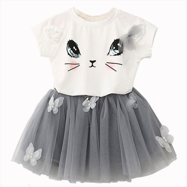 summer baby girls dress 2pcs set cute cartoon cat print t shirt mesh tutu skirt toddler kids outfits clothes, White
summer baby girls dress 2pcs set cute cartoon cat print t shirt mesh tutu skirt toddler kids outfits clothes, White