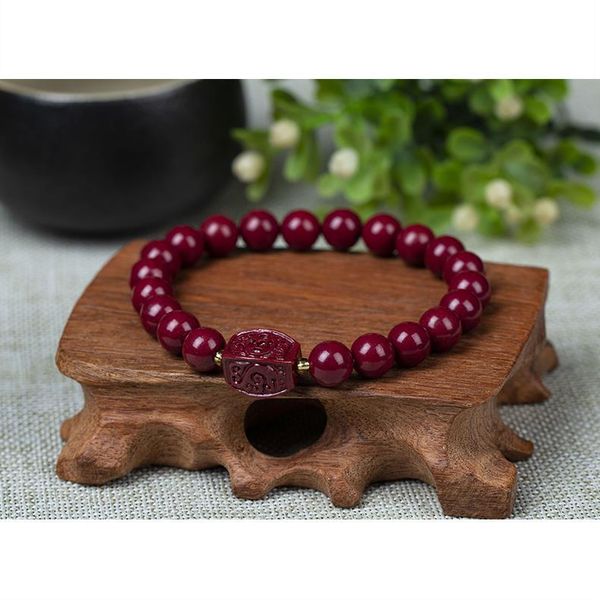 beaded, strands natural cinnabar dragon pattern bracelet sevil hand string high content emperor handmade for men and women, Black
beaded, strands natural cinnabar dragon pattern bracelet sevil hand string high content emperor handmade for men and women, Black