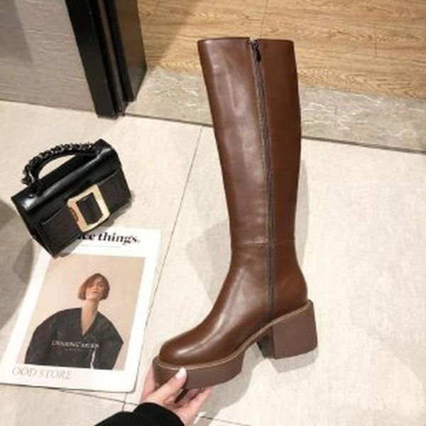 boots 2021 leather knee high autumn spring women shoes platform thick heel round toe fashion zipper lady, Black
boots 2021 leather knee high autumn spring women shoes platform thick heel round toe fashion zipper lady, Black