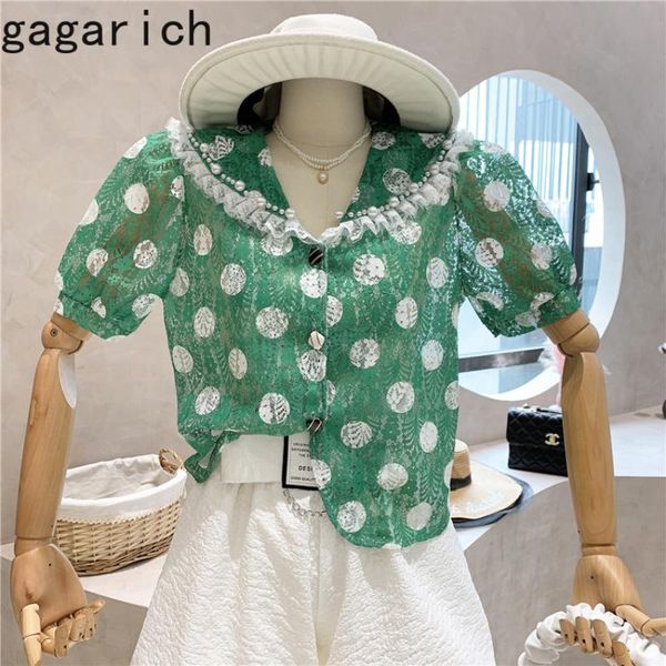 women's blouses & shirts gagarich woman 2021 summer ins fashion chic versatile doll collar beading single breast polka dot short lace s, White
women's blouses & shirts gagarich woman 2021 summer ins fashion chic versatile doll collar beading single breast polka dot short lace s, White