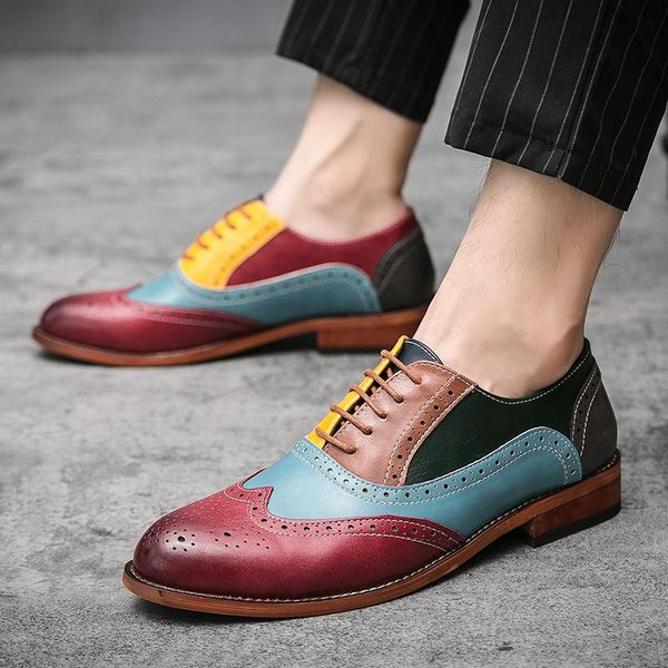 big size 47 men casual dress shoes blue red oxford pu leather formal party gentleman british bullock style pointed fashion, Black
big size 47 men casual dress shoes blue red oxford pu leather formal party gentleman british bullock style pointed fashion, Black