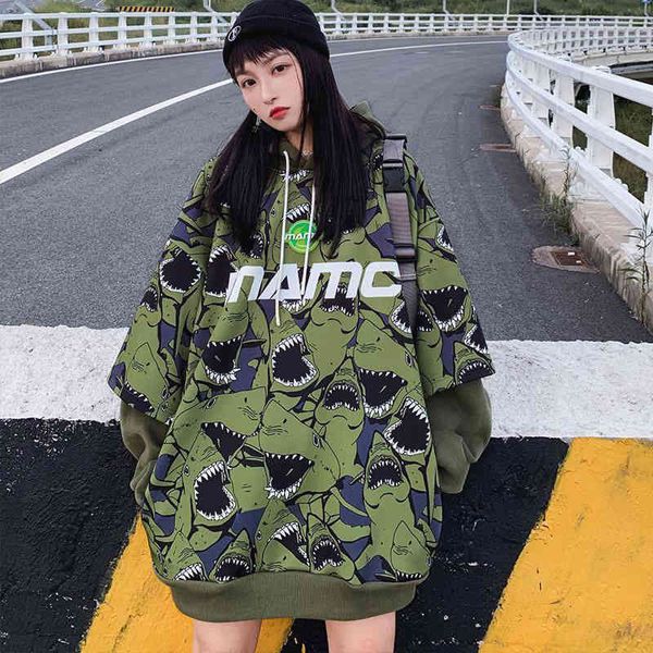 women's hoodies & sweatshirts hip-hop couple ins fake two-piece shark pattern full print loose hedging women's hoodie plus size ka, Black
women's hoodies & sweatshirts hip-hop couple ins fake two-piece shark pattern full print loose hedging women's hoodie plus size ka, Black