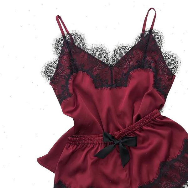 pajama on sets womens sleepwears pizama damska satin nightwear pyjamas summer female ladies underwear, Black;red
pajama on sets womens sleepwears pizama damska satin nightwear pyjamas summer female ladies underwear, Black;red