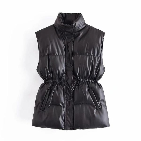 women's vests xeasy 2021 winter women elegant black pu streetwear vest female vintage slim stand collar zipper casual waistcoat chic to, Black;white
women's vests xeasy 2021 winter women elegant black pu streetwear vest female vintage slim stand collar zipper casual waistcoat chic to, Black;white