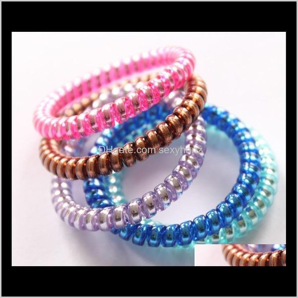 bands jewelry drop delivery 2021 candy colored telephone line rope fashionable gum elastic ties wear hair ring spring rubber band accessory, Pink
bands jewelry drop delivery 2021 candy colored telephone line rope fashionable gum elastic ties wear hair ring spring rubber band accessory, Pink