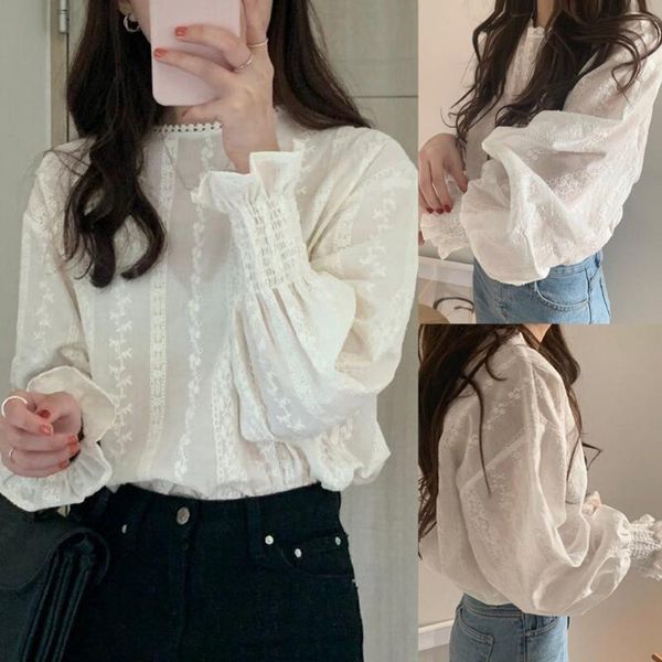 women's t-shirt summer women long sleeve lantern floral ladies fashion lace o-neck casual shirts ropa de mujer 2021, White
women's t-shirt summer women long sleeve lantern floral ladies fashion lace o-neck casual shirts ropa de mujer 2021, White