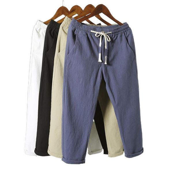 men's pants summer cotton linen men casual elastic waist vintage harem trousers thin plus size white black blue
men's pants summer cotton linen men casual elastic waist vintage harem trousers thin plus size white black blue