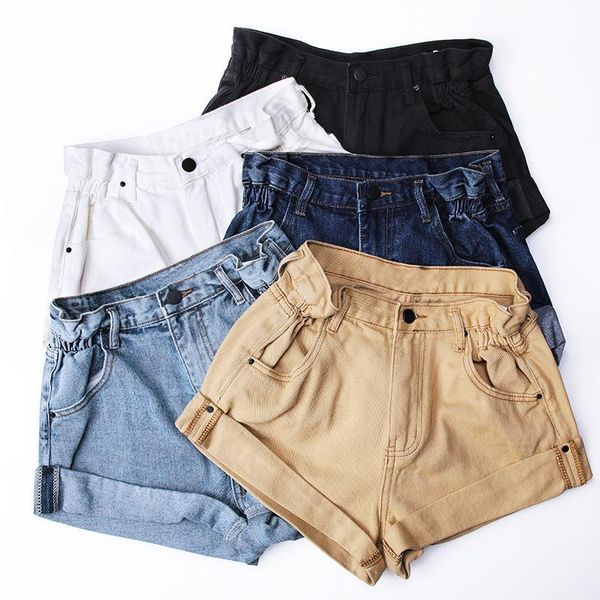 women's shorts high waist denim solid color elastic cuffed loose wide leg classic jeans summer1 4t5b, White;black
women's shorts high waist denim solid color elastic cuffed loose wide leg classic jeans summer1 4t5b, White;black