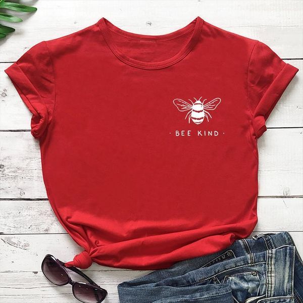 cute bee kind letter womens print short sleeve o neck loose summer fashion tee camisetas mujer, White
cute bee kind letter womens print short sleeve o neck loose summer fashion tee camisetas mujer, White