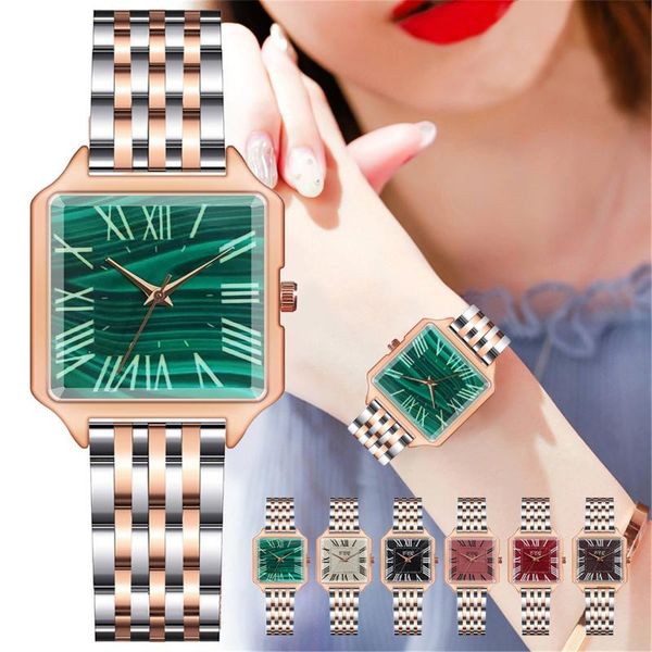 wristwatches fashion women watches stainless steel belt quartz watch for business ladies rectangle green dial relogio feminino, Slivery;brown
wristwatches fashion women watches stainless steel belt quartz watch for business ladies rectangle green dial relogio feminino, Slivery;brown