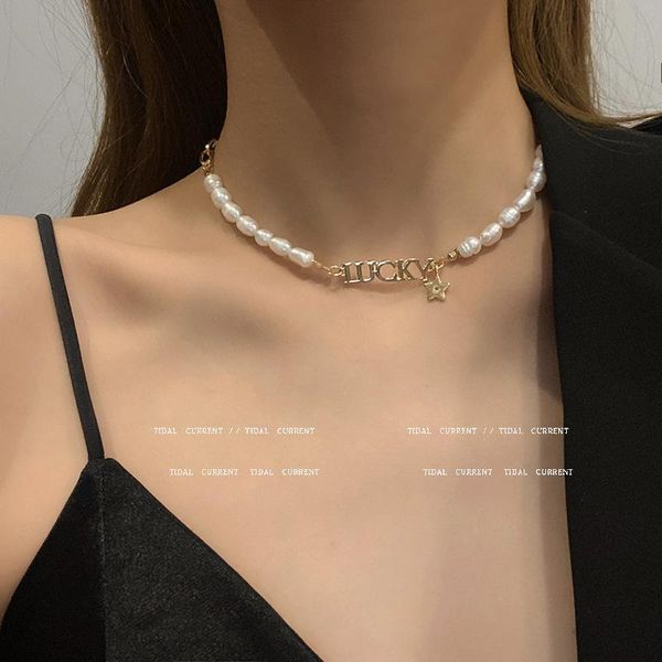 pendant necklaces in 2021, the pearl stitching luck lady necklace is light luxury niche design sense collarbone chain letter woman, Silver
pendant necklaces in 2021, the pearl stitching luck lady necklace is light luxury niche design sense collarbone chain letter woman, Silver
