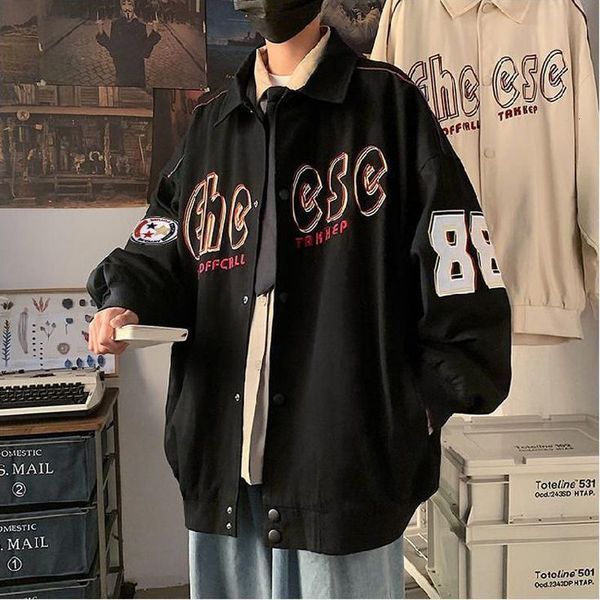 men's hoodies & sweatshirts and women's letter jacket, trend of punk in korea, large baseball suit, harajuku style hong kong, 2021, Black
men's hoodies & sweatshirts and women's letter jacket, trend of punk in korea, large baseball suit, harajuku style hong kong, 2021, Black