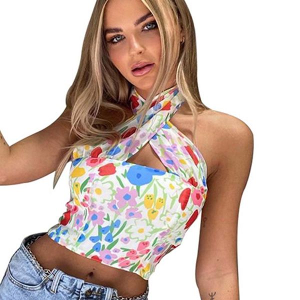 women's tanks & camis summer floral print halter neck crop women casual off shoulder backless mesh y2k beach sleeveless tank sexy, White
women's tanks & camis summer floral print halter neck crop women casual off shoulder backless mesh y2k beach sleeveless tank sexy, White