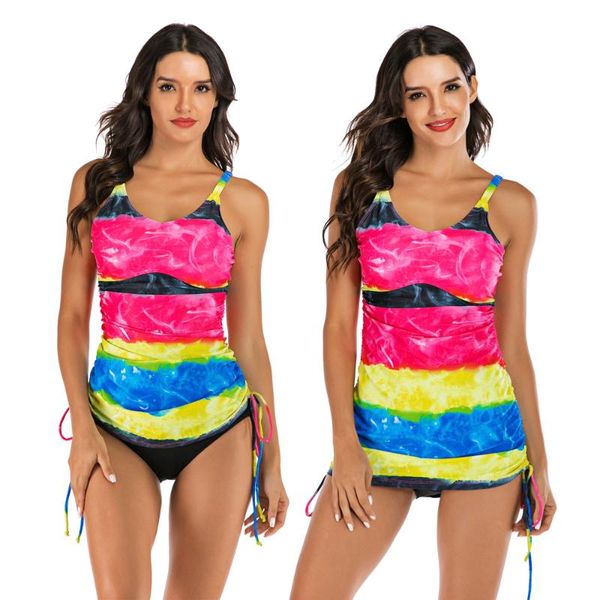 one-piece suits women's two piece swimsuit/bathing side drawstring color block wireless rash guards with briefs bottom
one-piece suits women's two piece swimsuit/bathing side drawstring color block wireless rash guards with briefs bottom
