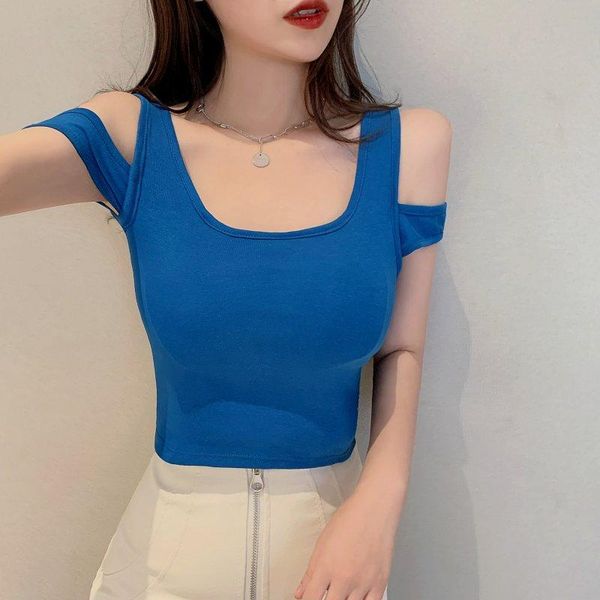 women's t-shirt off shoulder style summer club t shirts hollow out clothing slim crop korean fashion clothes female tees, White
women's t-shirt off shoulder style summer club t shirts hollow out clothing slim crop korean fashion clothes female tees, White