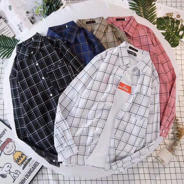 plaid spring men shirt male clothing slim fit cotton long sleeve casual shirts fashion brand plus size s-3xl men's, White;black
plaid spring men shirt male clothing slim fit cotton long sleeve casual shirts fashion brand plus size s-3xl men's, White;black