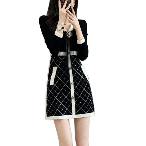 casual dresses gentle wind knitted dress 2021 autumn and winter high waist slimming v-neck korean fashion women's clothing, Black;gray
casual dresses gentle wind knitted dress 2021 autumn and winter high waist slimming v-neck korean fashion women's clothing, Black;gray