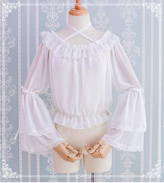 lolita elegant women's blouses cute slash neck sweet harajuku women blouse & shirts, White
lolita elegant women's blouses cute slash neck sweet harajuku women blouse & shirts, White