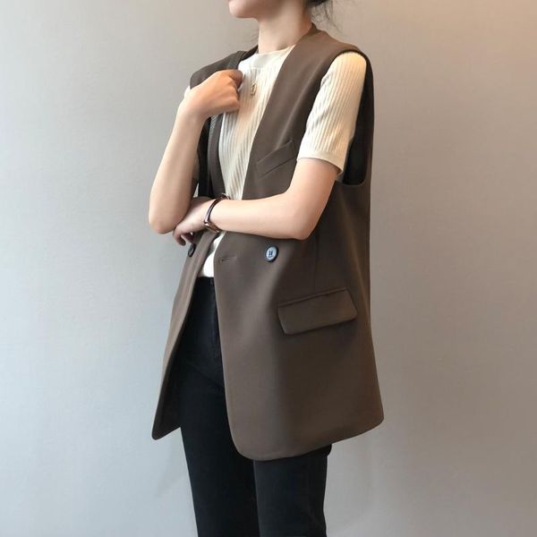 women's vests suit waistcoat autumn korean version of the loose mid-length sleeveless net red vest jacket, Black;white
women's vests suit waistcoat autumn korean version of the loose mid-length sleeveless net red vest jacket, Black;white