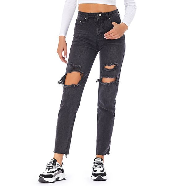LONGBIDA Ripped Jeans Mom High Waist Pants Fashion Straight Streetwear For Women, Blue
LONGBIDA Ripped Jeans Mom High Waist Pants Fashion Straight Streetwear For Women, Blue