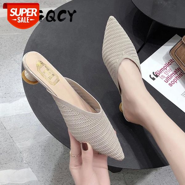 Knitted Slippers Women New Summer Shoes Fashion Pointed Toe Slides Spike Heels Beige Elastic Mesh Mules Female #qT40, Black
Knitted Slippers Women New Summer Shoes Fashion Pointed Toe Slides Spike Heels Beige Elastic Mesh Mules Female #qT40, Black