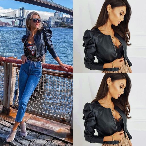 women's jackets autumn zipper women leather jacket pu coat short solid black ruffle long sleeve outerwear lady street wear female, Black;brown
women's jackets autumn zipper women leather jacket pu coat short solid black ruffle long sleeve outerwear lady street wear female, Black;brown