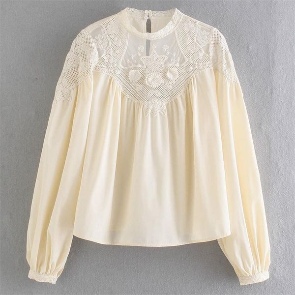 women's blouses & shirts women 2022 fashion embroidery patchwork loose vintage 0-neck long sleeve female streetwear, White
women's blouses & shirts women 2022 fashion embroidery patchwork loose vintage 0-neck long sleeve female streetwear, White