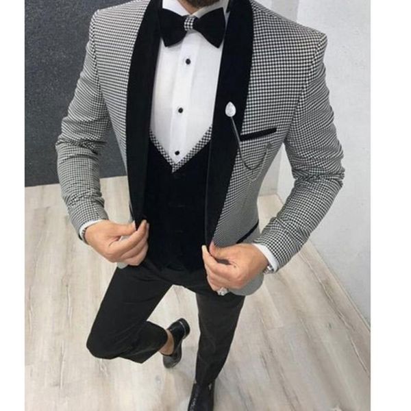 men's suits & blazers tailor made fashion handsome houndstooth blazer slim fit groomsmen tuxedo for wedding dress party costume (jacket, White;black
men's suits & blazers tailor made fashion handsome houndstooth blazer slim fit groomsmen tuxedo for wedding dress party costume (jacket, White;black
