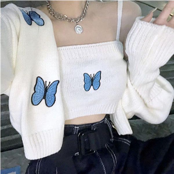 women's knits & tees harajuku butterfly embroidery sweater women spring and autumn sweet fashion knitted black button vintage cardigan, White
women's knits & tees harajuku butterfly embroidery sweater women spring and autumn sweet fashion knitted black button vintage cardigan, White