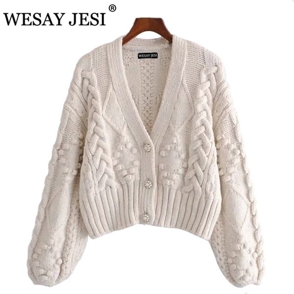 wesay jesi women's spring knitted cardigan women sweater thick loose lantern sleeve pearl button short sweet and lazy style 210914, White;black
wesay jesi women's spring knitted cardigan women sweater thick loose lantern sleeve pearl button short sweet and lazy style 210914, White;black