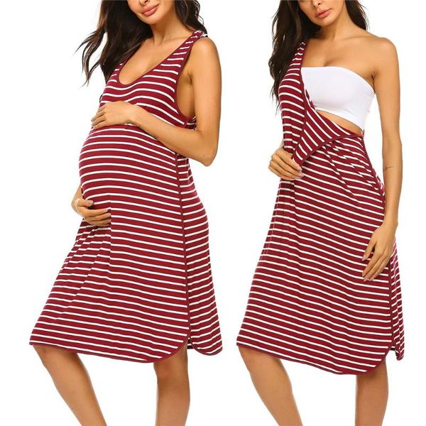 summer nursing dress for pregnant women adjustable striped vest comfortable cotton postpartum clothes maternity dresses, White
summer nursing dress for pregnant women adjustable striped vest comfortable cotton postpartum clothes maternity dresses, White